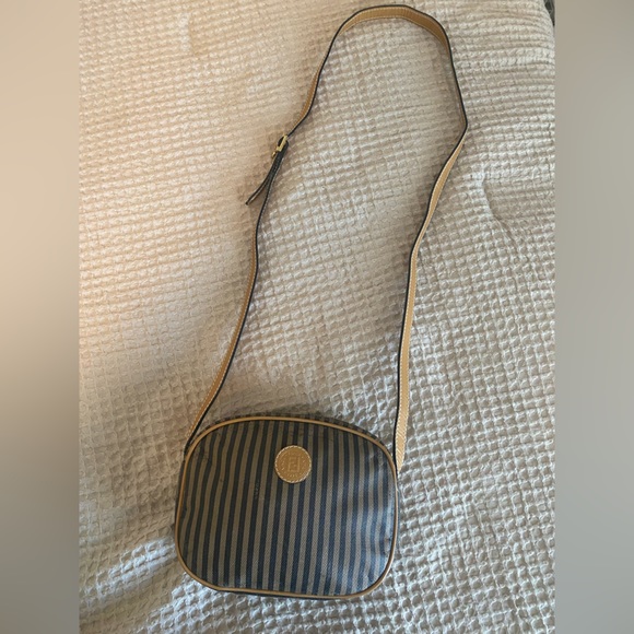 Fendi Vintage Pequin Stripe Round Crossbody Bag with Dust Bag - Picture 2 of 13